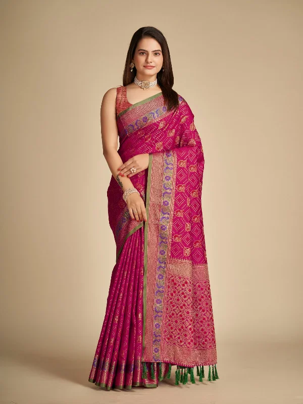 Women Party Wear Pure Patola Silk Saree with Un-Stitched Blouse Classic Minimalist Blouse