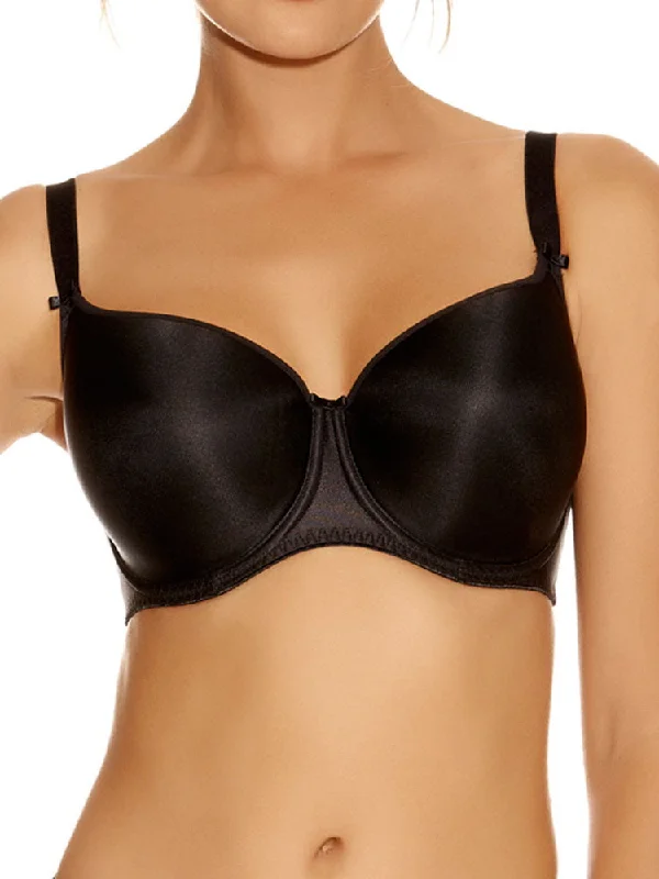 Smoothing Moulded T-Shirt Bra - Black Zippered Front Buttoned Front Snap Front