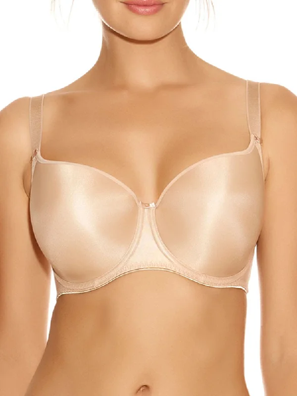 Smoothing Moulded T-Shirt Bra - Nude Collared Crew Neck Turtle Neck