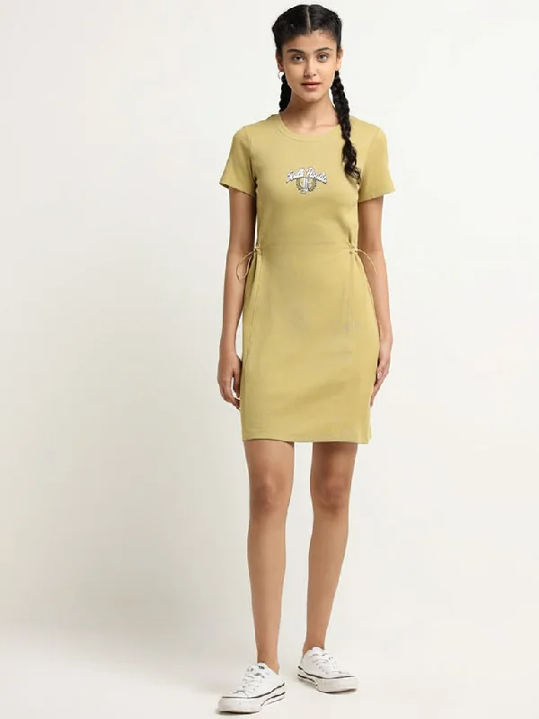 Studiofit Green Drawstring T-Shirt Cotton Blend Straight Dress Basic T-Shirt Crew Neck Short Sleeve Studiofit Green Drawstring T-Shirt Cotton Blend Straight Dress Basic T-Shirt Crew Neck Short Sleeve