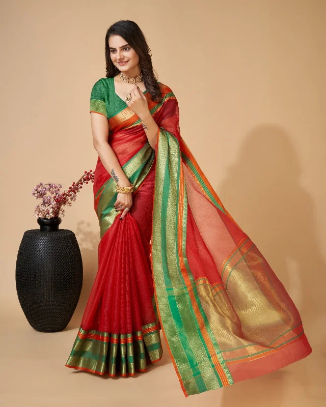 Women Casual Wear Kota Doriya(Semi Cotton) Saree with Un-Stitched Blouse Everyday Stylish Blouse Women Casual Wear Kota Doriya(Semi Cotton) Saree with Un-Stitched Blouse Everyday Stylish Blouse