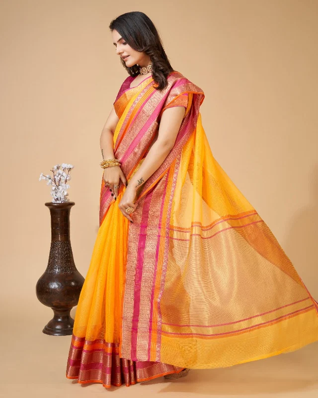 Women Casual Wear Kota Doriya(Semi Cotton) Saree with Un-Stitched Blouse Silky Tunic Blouse Women Casual Wear Kota Doriya(Semi Cotton) Saree with Un-Stitched Blouse Silky Tunic Blouse