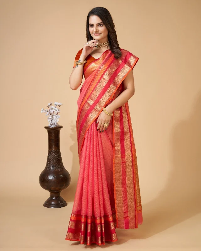Women Casual Wear Kota Doriya(Semi Cotton) Saree with Un-Stitched Blouse Versatile Layering Blouse Women Casual Wear Kota Doriya(Semi Cotton) Saree with Un-Stitched Blouse Versatile Layering Blouse