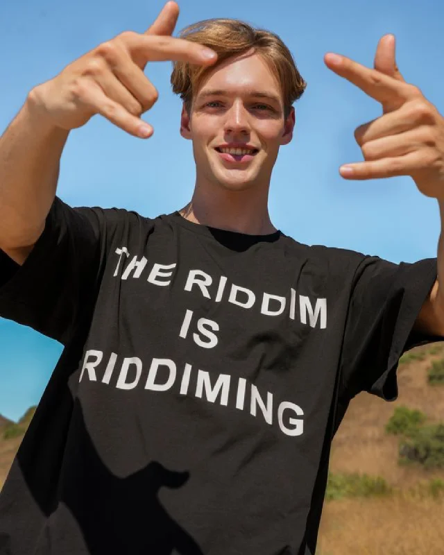 The Riddim is Riddiming Tee Embroidered Appliqued Beaded