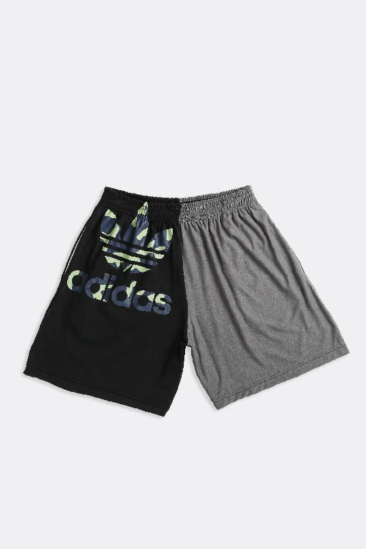 Unisex Rework Adidas Tee Shorts - S Ribbed T-Shirt High Neck Heavyweight