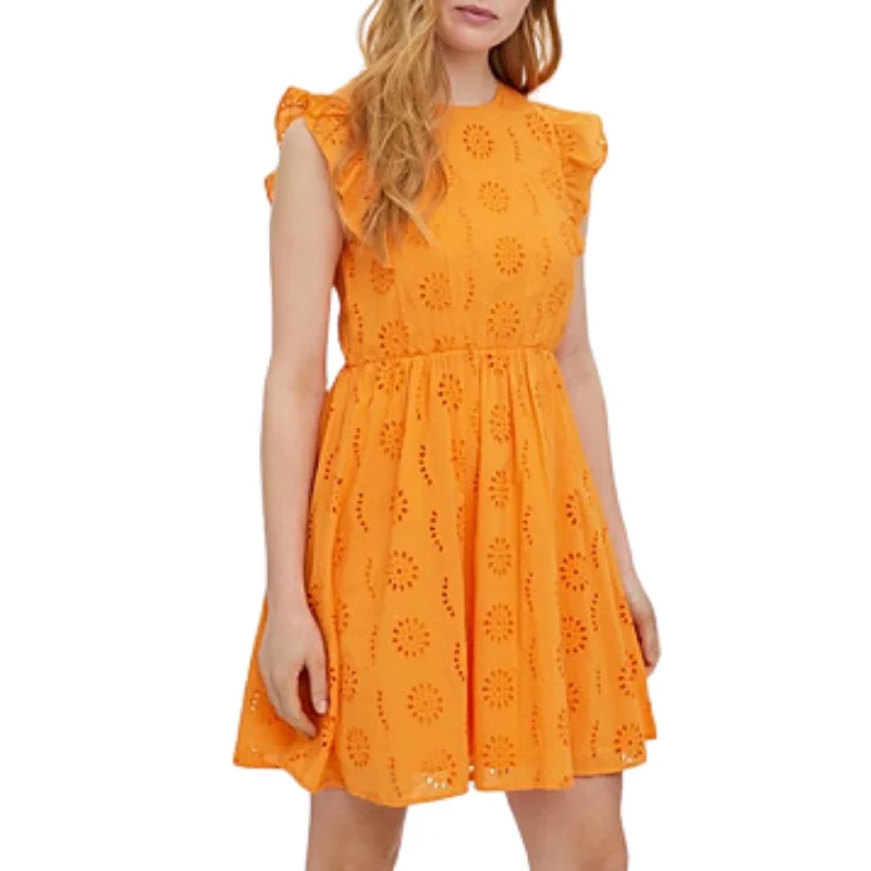 VERO MODA - Naima Eyelet Flutter-Sleeve Dress