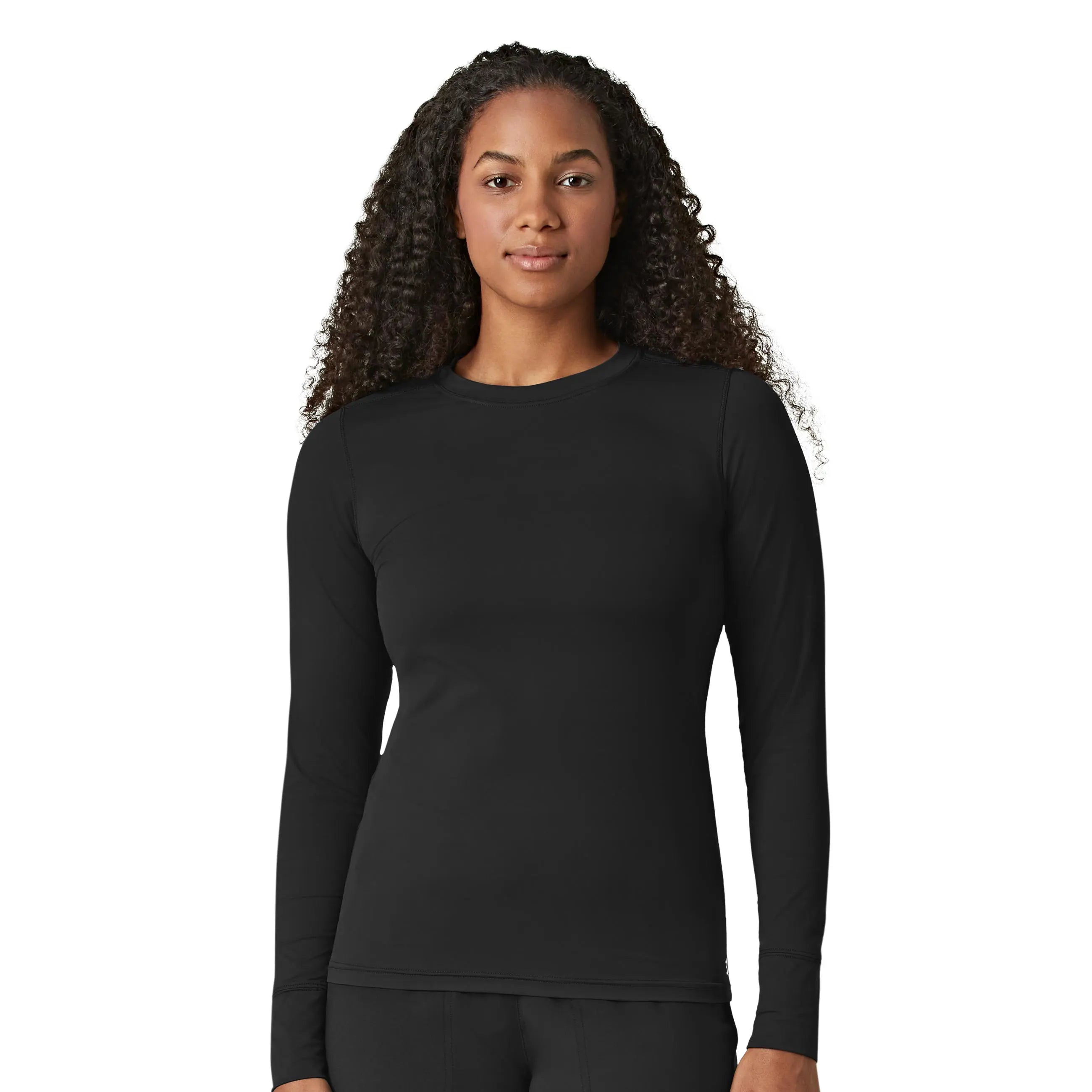 Wink Women's Performance Long Sleeve Tee - Black Spandex Blend Rayon Blend Denim Blend