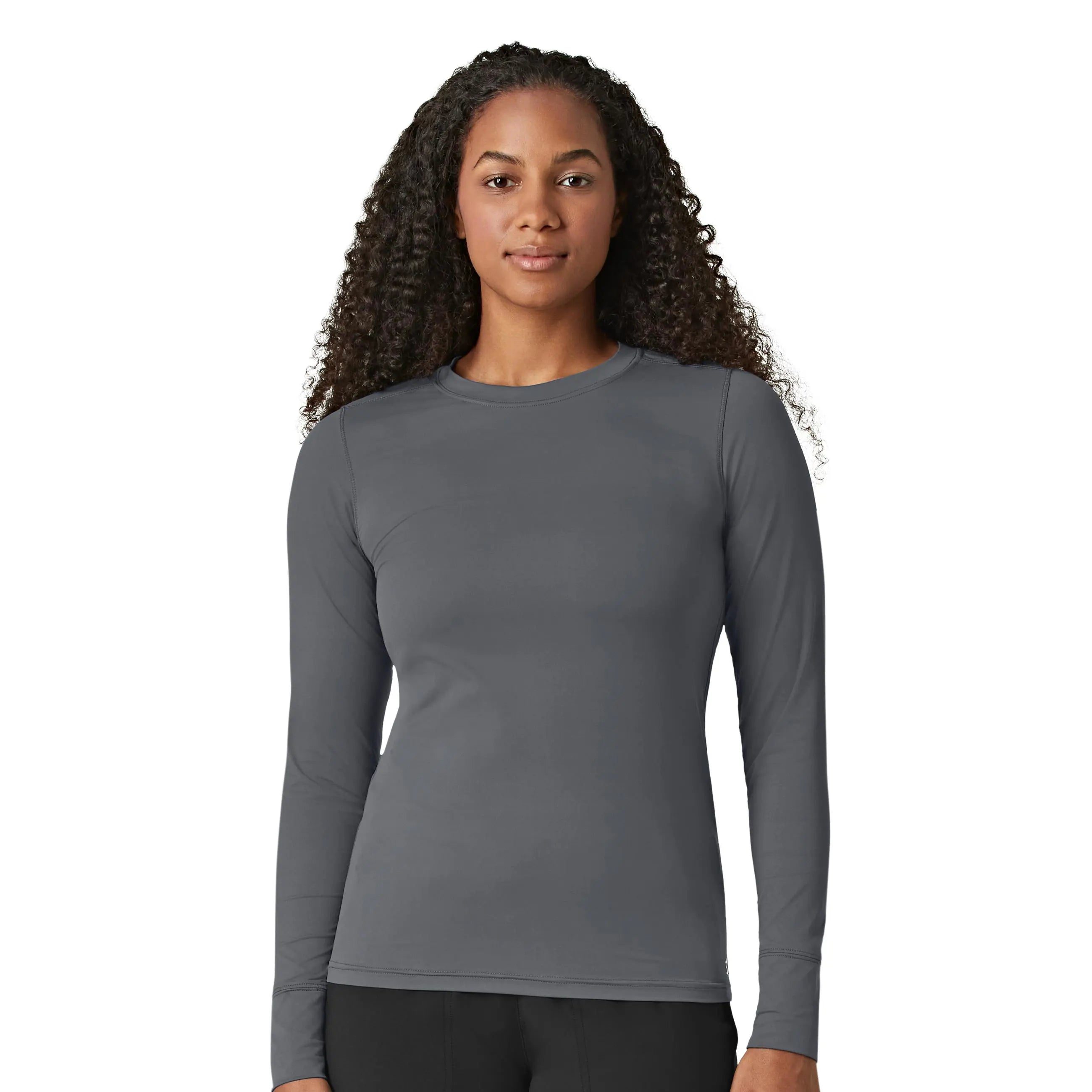 Wink Women's Performance Long Sleeve Tee - Pewter Lace Blend Ribbed Blend Corduroy Blend