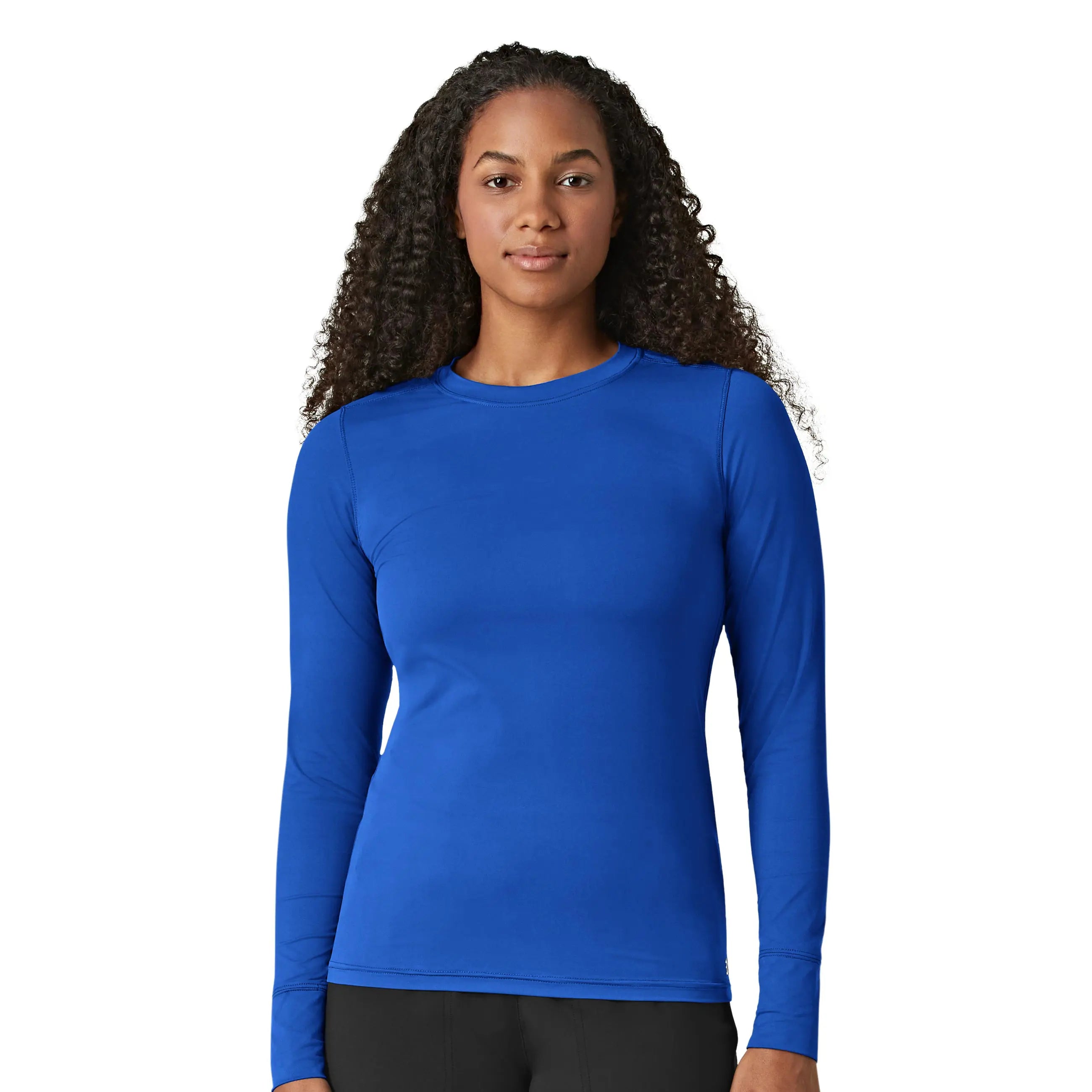 Wink Women's Performance Long Sleeve Tee - Royal Blue Hooded Caped Shawl Collar