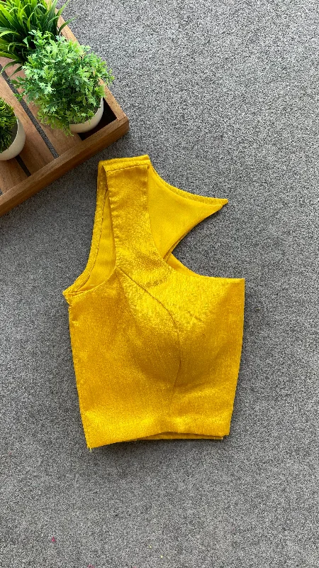 Yellow silk sleeveless blouse Lightweight Tunic Blouse