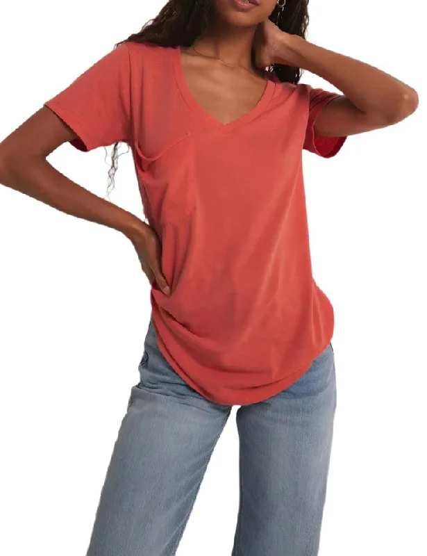 Z Supply V Neck Pocket Tee Tango Elasticated Padded Insulated