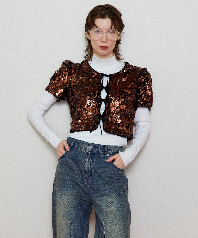 【GANNI】Velvet Sequins Blouse Floral Print Blouse