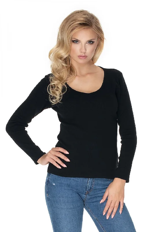 Fitted Long Sleeve Blouse  PeeKaBoo Everyday Stylish Blouse