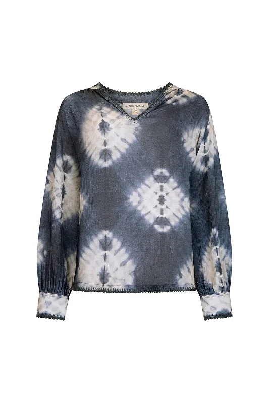 INTO THE WATER BLOUSE-NAVY Vintage Lace Blouse
