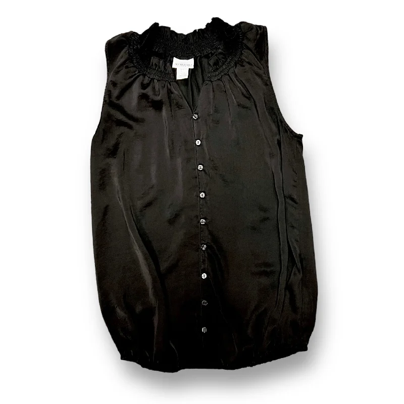 Motherhood Size S Black Sleeveless Button Down Maternity Blouse Boho Chic Blouse