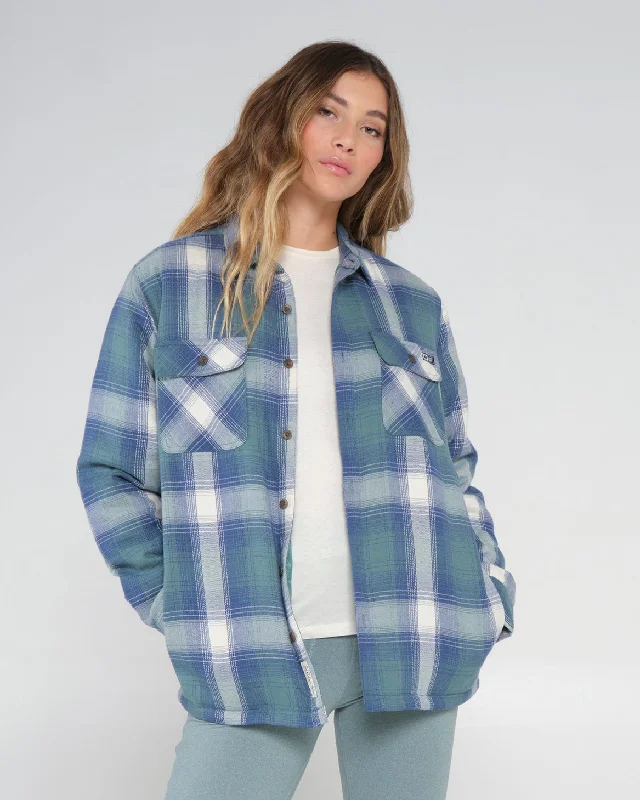 Salty Crew Chore Shacket Vintage Polka Blouse