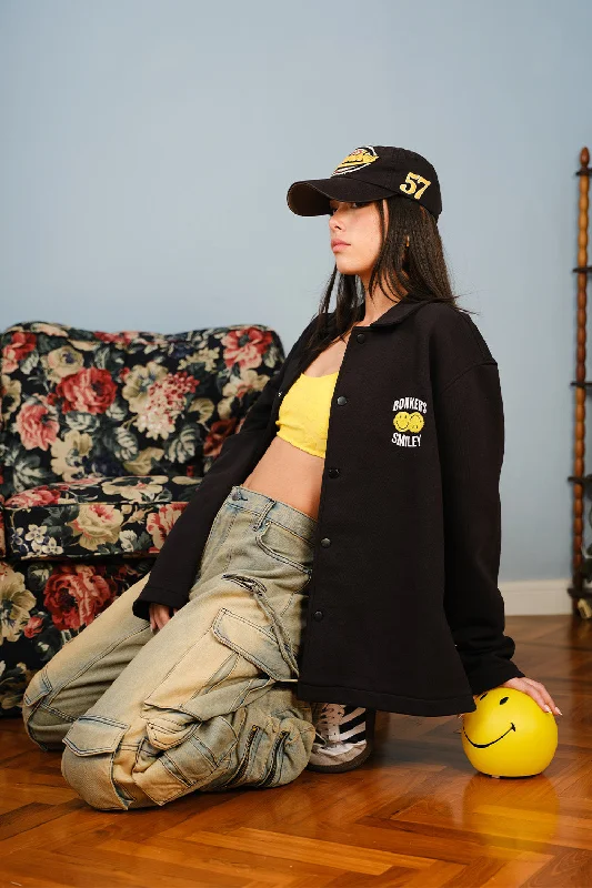 Smiley Originals X Bonkers Collared Shacket Slim Fit Blouse
