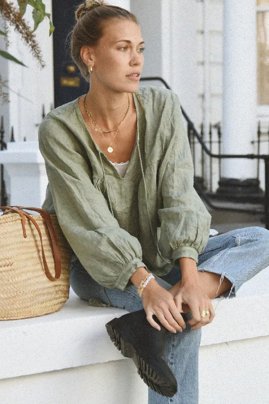 The Meadow Blouse // Eucalyptus Airy Cotton Blouse