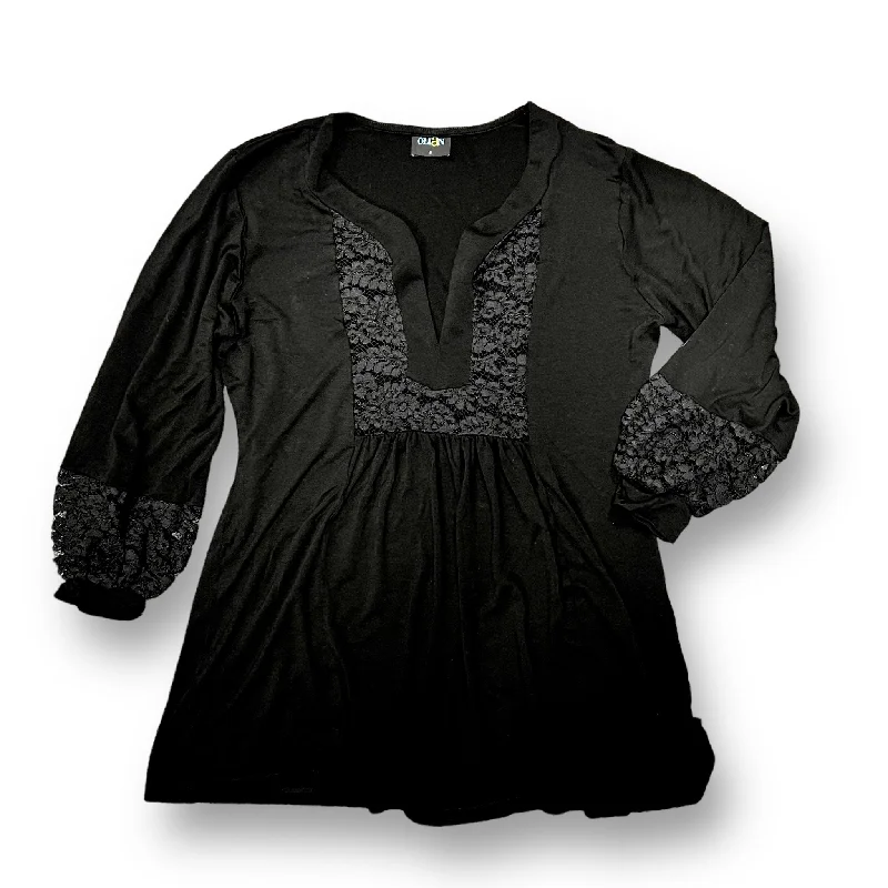 Gap Size M Black Loose Fit Maternity Blouse Floral Chiffon Blouse