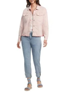 Tribal Girlfriend Shacket with Laced Side Seam 7299O-292M-2865 Pinksilver Airy Cotton Blouse