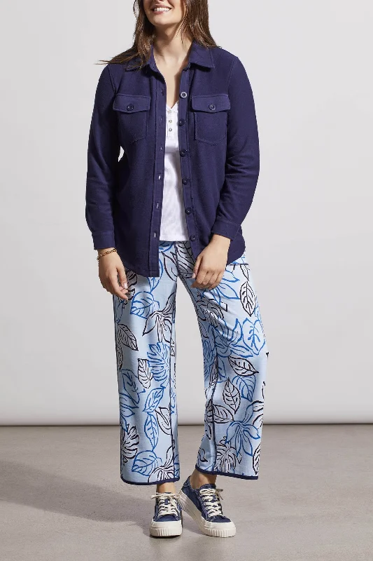 Tribal Mixed Media Shacket 5356O-4614-2474 Nautical Classic Minimalist Blouse