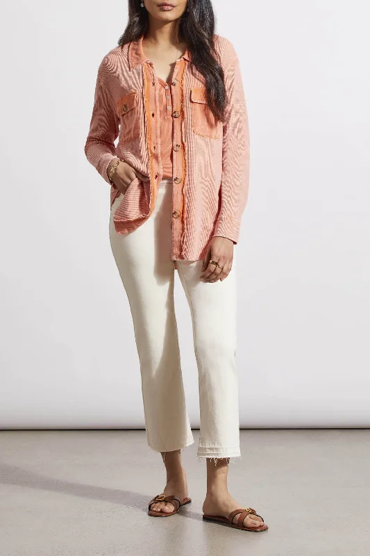 Tribal Thermal Knit Shacket 7687O-4690-3055 Cyder Silky Tunic Blouse