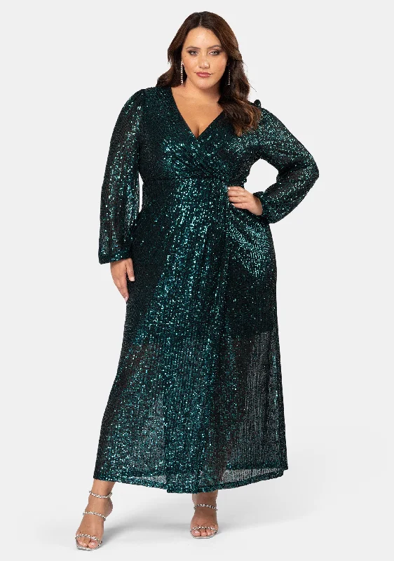 All I Want Sequin Maxi Dress Stylish V-Neck Maxi Dress