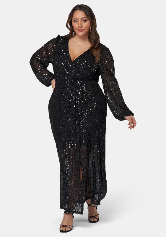 All I Want Sequin Maxi Dress Trendy Maxi Dress with Lace