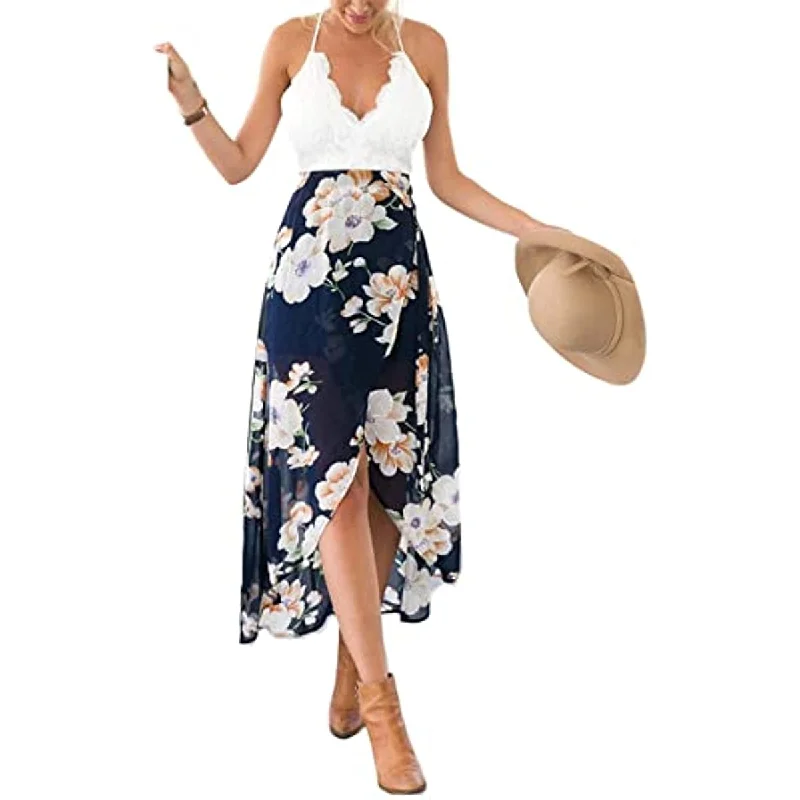 Blooming Jelly Women's Deep V Neck Sleeveless Summer Asymmetrical Floral Maxi Dress Fashionable Printed Maxi Dress Blooming Jelly Women's Deep V Neck Sleeveless Summer Asymmetrical Floral Maxi Dress Fashionable Printed Maxi Dress