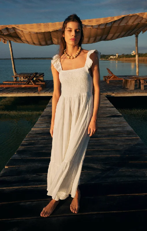 CALYPSO GAUZE MAXI DRESS Trendy Ruffled Maxi Dress