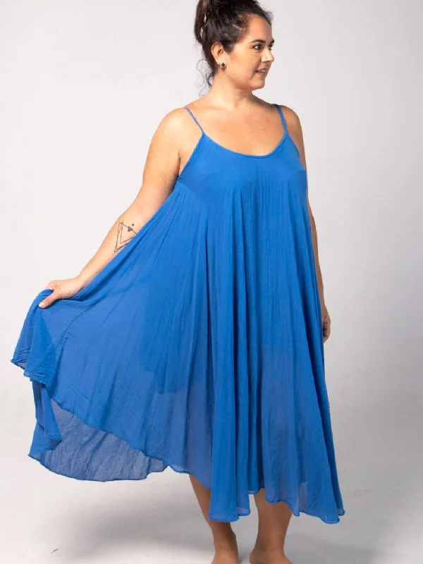 Cotton Maxi Dress & Top Combo - Blue Fashionable Chiffon Maxi Dress