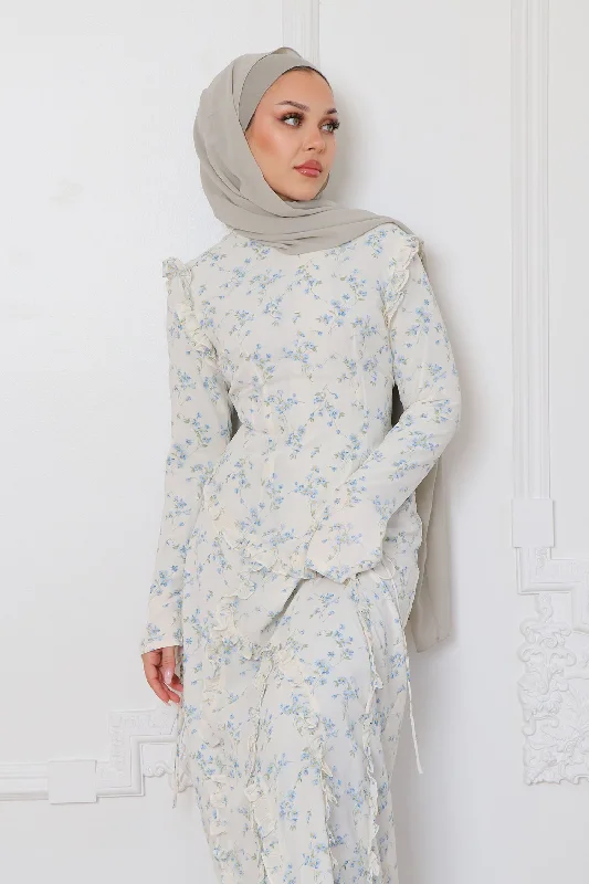 Daisy Floral Ruffle Maxi Dress- Off White Comfortable Bohemian Maxi Dress