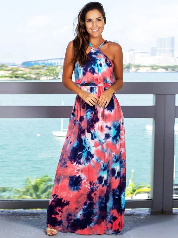 Deep V-neck Sleeveless Strap Maxi Dress Elegant Maxi Dress with Lace