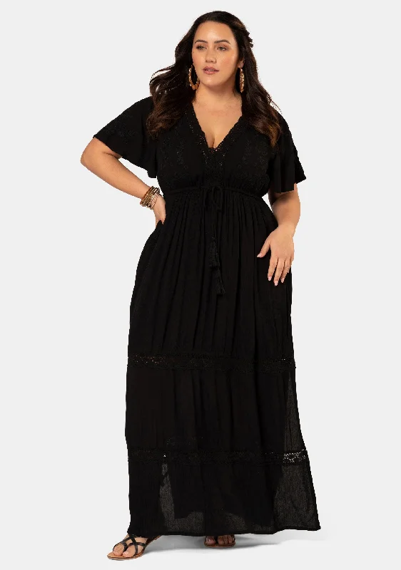 Floating Clouds Maxi Dress Cozy Wrap Maxi Dress