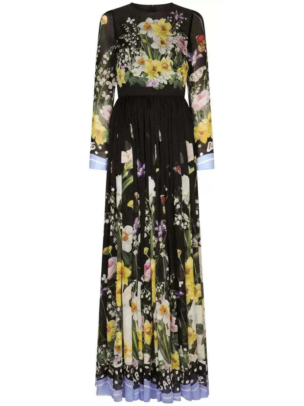 Floral-Print Silk Maxi Dress Trendy Short Sleeve Maxi Dress