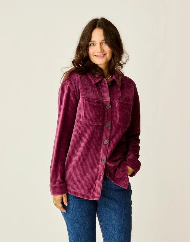 Hudson Stretch Cord Shacket: Nirvana Floral Print Blouse
