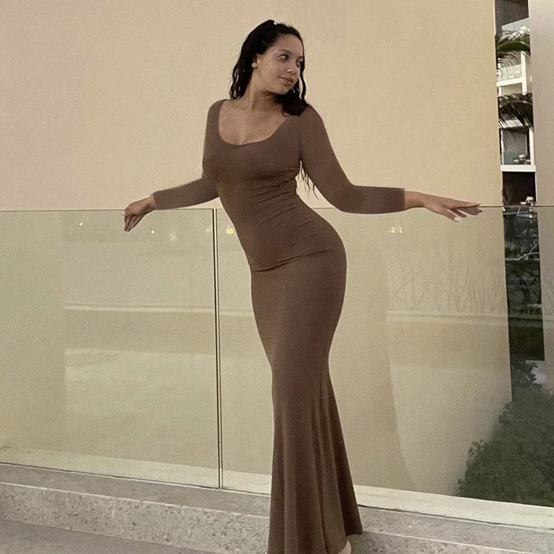 Lizakosht Women Spring Fashion Sexy Maxi Dress Party Summer Solid Elegant Long Sleeve Even Dresses Bodycon Beach Robe Slim Vestidos Comfortable T-Shirt Maxi Dress Lizakosht Women Spring Fashion Sexy Maxi Dress Party Summer Solid Elegant Long Sleeve Even Dresses Bodycon Beach Robe Slim Vestidos Comfortable T-Shirt Maxi Dress