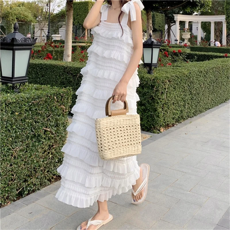 Long Dress Summer Fashion New Loose High Waist Strap Sleeveless Black Strapless Maxi Dresses Fairy Trendy White Cake Skirt Comfortable Maxi Dress with Belt Long Dress Summer Fashion New Loose High Waist Strap Sleeveless Black Strapless Maxi Dresses Fairy Trendy White Cake Skirt Comfortable Maxi Dress with Belt