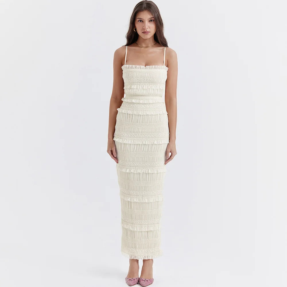 Lyrical Elegance Ruched Maxi Dress Cozy Cold-Shoulder Maxi Dress
