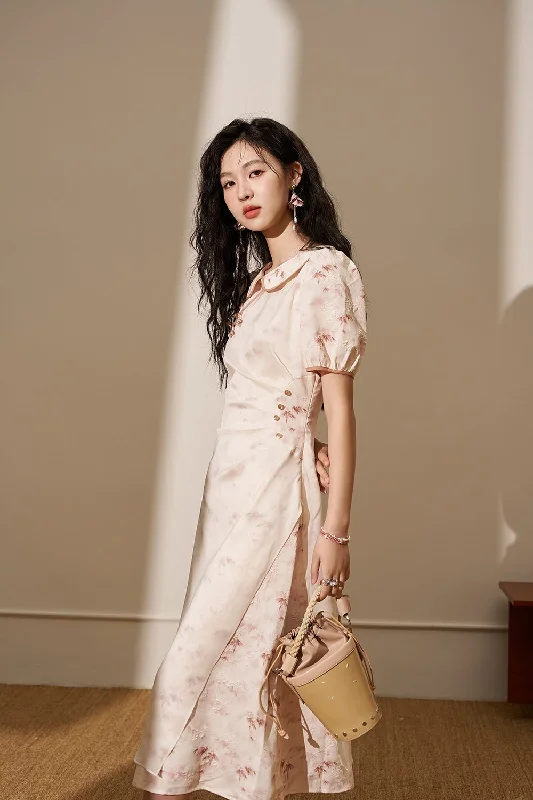 Floral Maxi Dress for Women Trendy V-Neck Maxi Dress