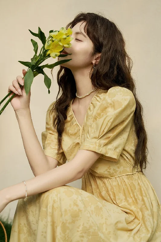 Yellow Maxi Dress for Women Chic Summer Maxi Dress