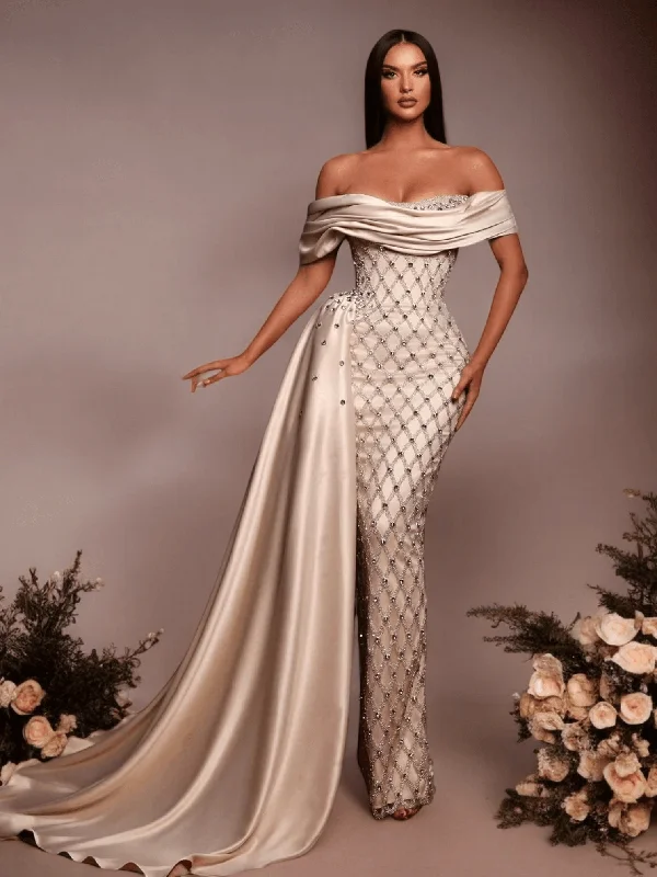 Off The Shoulders Sequins Maxi Dress Comfortable Bohemian Maxi Dress