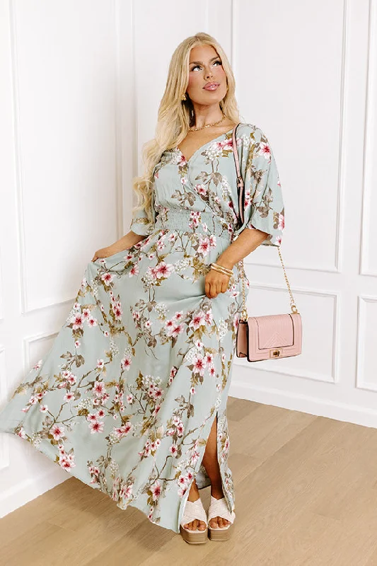 Phenomenal Story Floral Maxi Dress Curves Cozy Wrap Maxi Dress