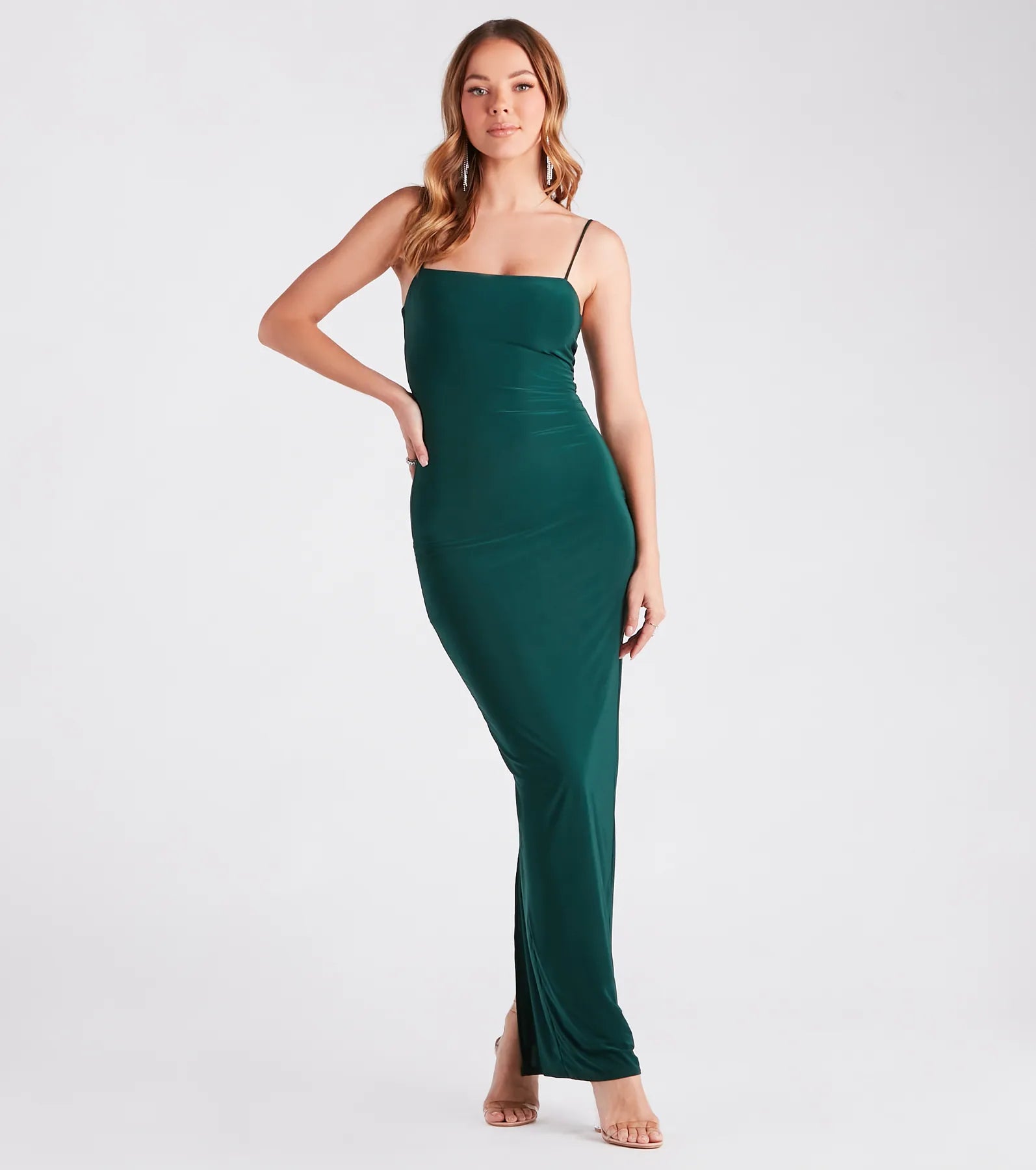 Set The Curve Square Neck Maxi Dress Comfortable Maxi Dress with Sleeves