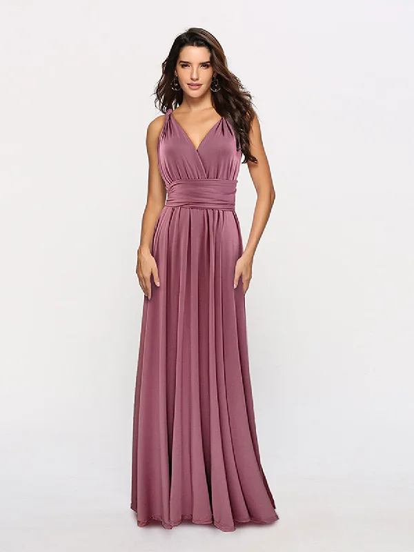 Sexy Women Multi-Way Wrap Boho Maxi Dress Classic V-Neck Maxi Dress