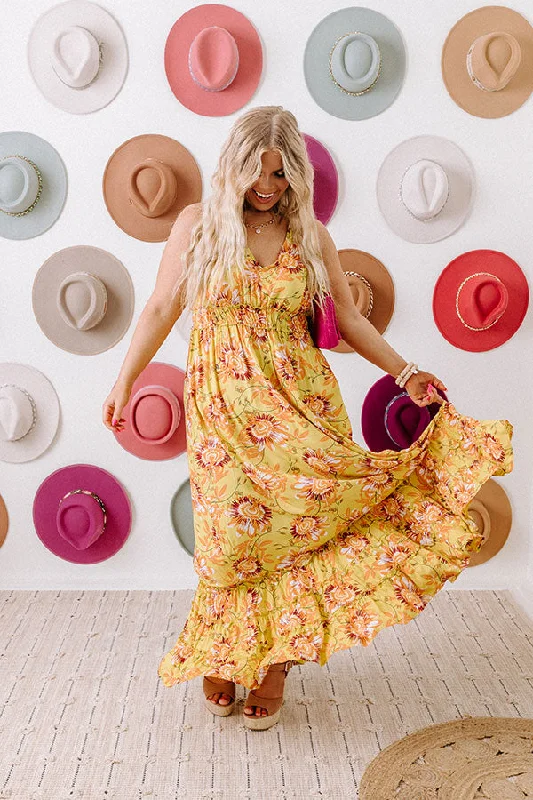 Stay Spirited Floral Maxi Dress Curves Trendy Floral Print Maxi Dress
