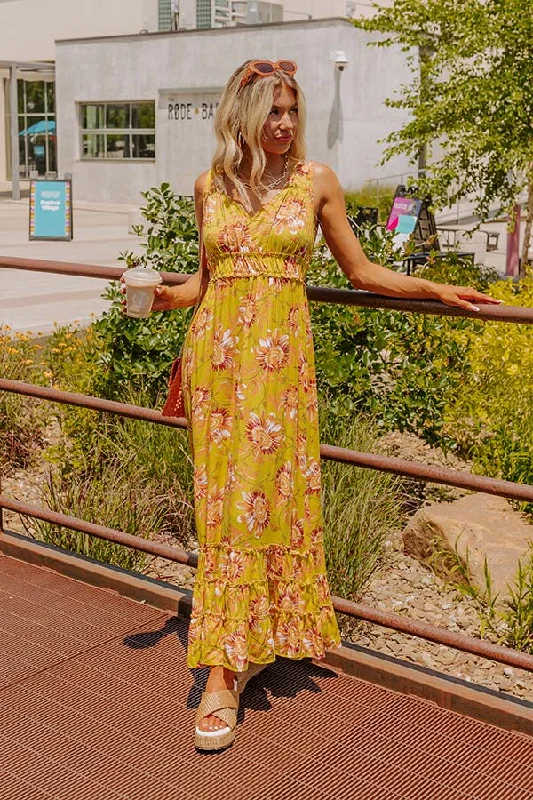 Stay Spirited Floral Maxi Dress Cozy Ribbed Maxi Dress