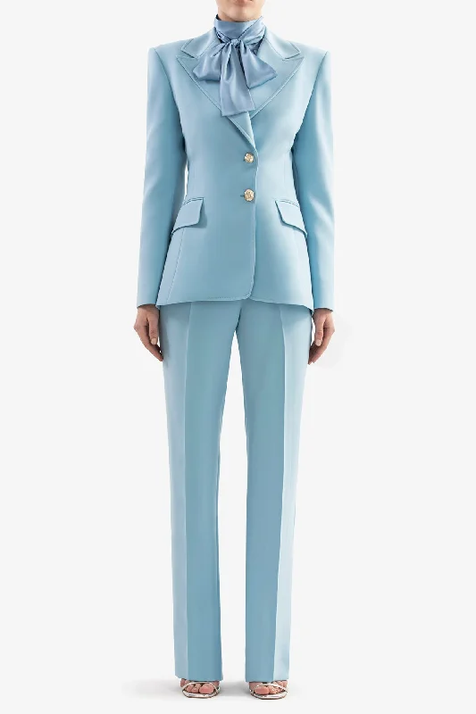 Tailored crepe suit set with blouse Classic White Blouse