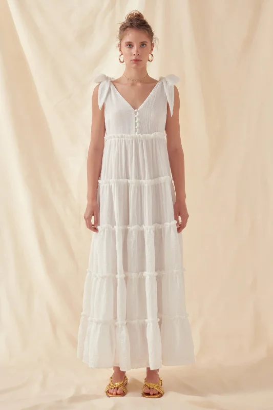 Tiered Maxi Dress Comfortable Maxi Dress with Slits