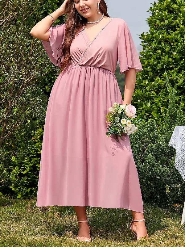 Women Plus Size Wedding Guest Maxi Dress 2023 Autumn Long Elegant Party Wear Cocktail Pink Dresses Oversized Evening Clothing Stylish Off-Shoulder Maxi Dress